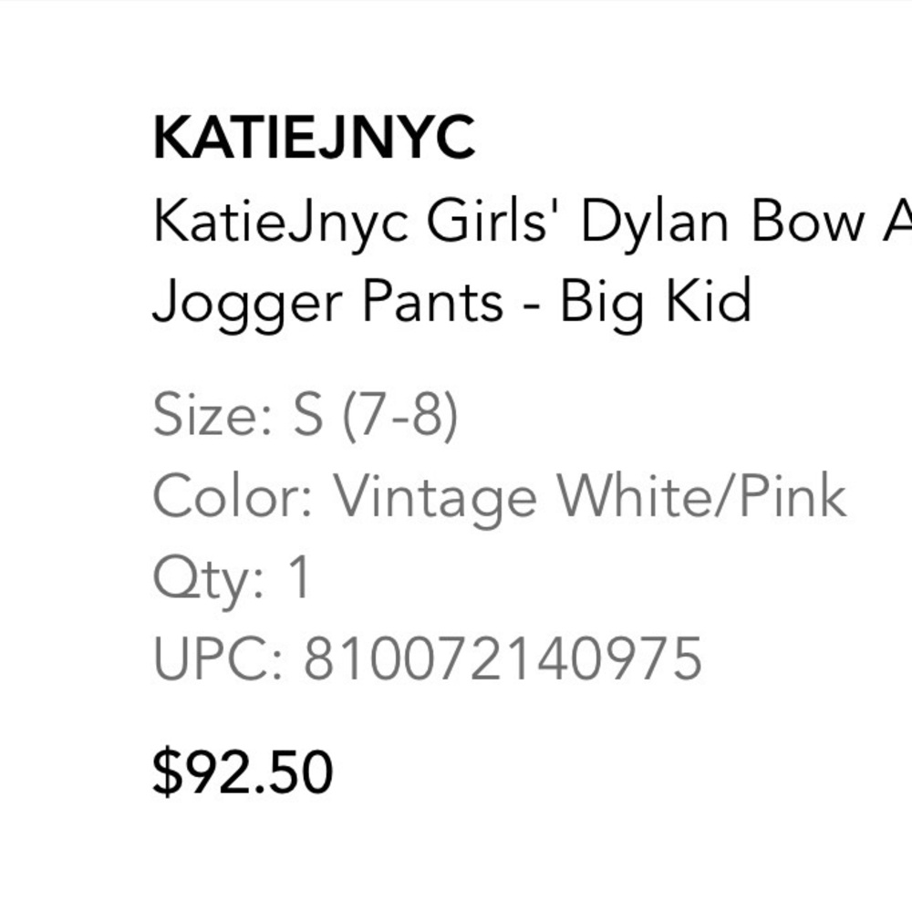 Katie J NYC White and Pink Jogger Set. Like new - Picture 9 of 10